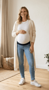 Basic Umstandsmode Jeans Cardigan